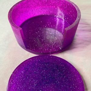 Purple coaster set